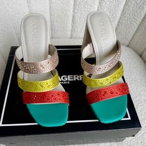 Karl Lagerfeld Multicolor Strappy Heels